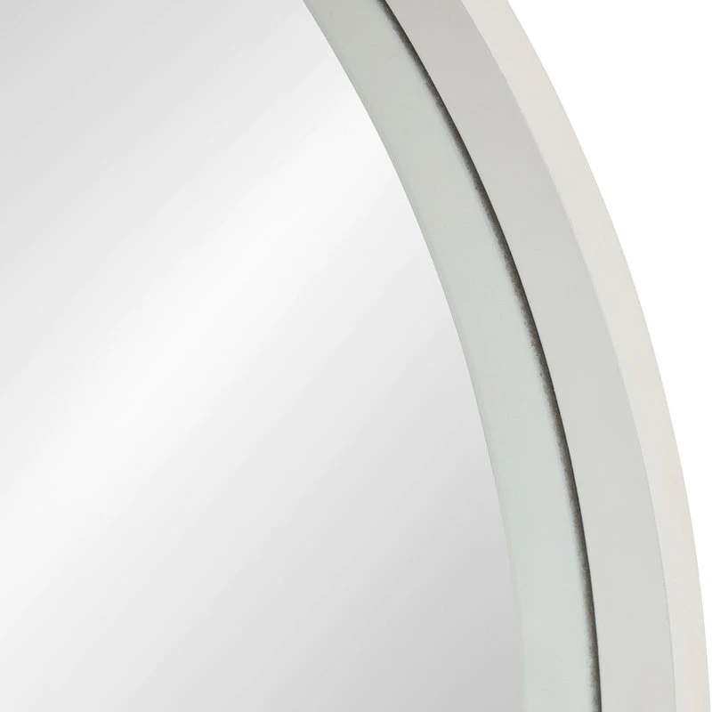 Uniek Travis Round Wood Accent Wall Mirror, White, 25.6diameter 5 Uniek Travis Round Wood Accent Wall Mirror, White, 25.6diameter - Image 3