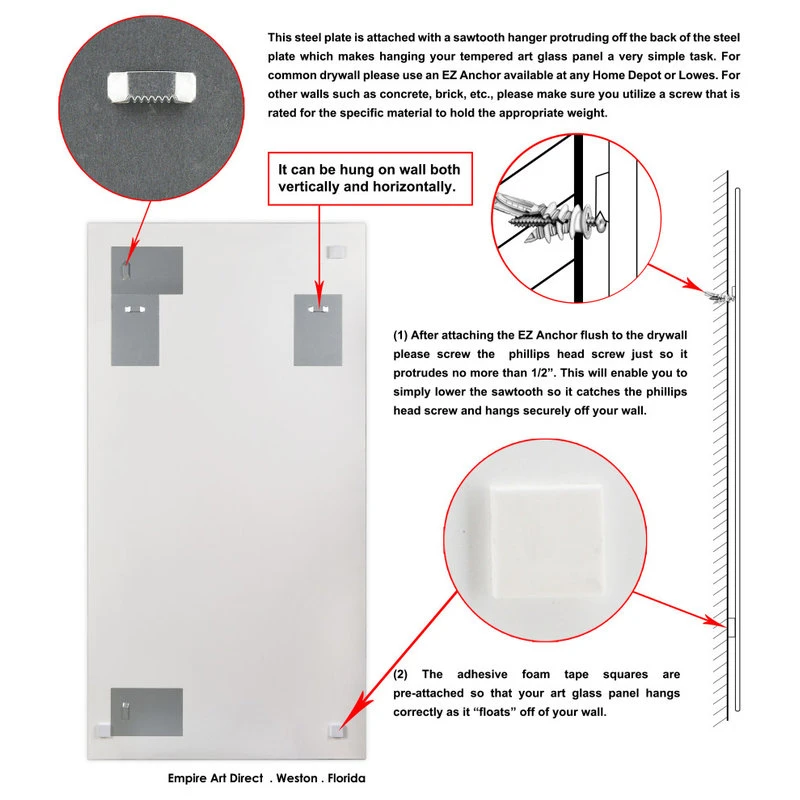 Empire Art Direct "Ephemeral" Beveled Mirror On Printed Abstarct Tempered Art Glass, 54"x28" 9 Empire Art Direct "Ephemeral" Beveled Mirror On Printed Abstarct Tempered Art Glass, 54"x28" - Image 7