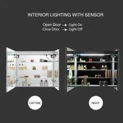 Blossom Kitchen & Bath Supply LED Medicine Cabinet With Defog, Dimmer, Makeup Mirror, Outlets, 36x32 -Laural Home Shop a901ca42010e91a8 6610 w800 h800 b0 p0