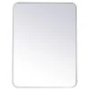Elegant Furniture & Lighting Soft Corner Metal Rectangular Mirror 24X32", White