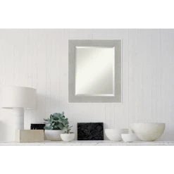 Amanti Art Glam Linen Grey Beveled Bathroom Wall Mirror - 21 X 25 In. 12 Amanti Art Glam Linen Grey Beveled Bathroom Wall Mirror - 21 X 25 In. -Laural Home Shop a9219b570ec6c3f8 5325 w800 h800 b0 p0