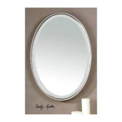 Uttermost 01102 B Sherise 32" X 22" Contemporary Oval Beaded - Brushed Nickel -Laural Home Shop a9c1b1a60fe457d1 5731 w800 h800 b0 p0