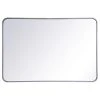Elegant Furniture & Lighting Elegant Decor Evermore 27x40" Soft Corner Metal Rectangular Mirror In Silver