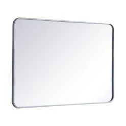 Elegant Furniture & Lighting Elegant Decor Evermore 27x40" Soft Corner Metal Rectangular Mirror In Silver -Laural Home Shop a9e16ab803997c94 0660 w800 h800 b1 p0
