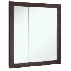 Design House Ventura Tri-View Medicine Cabinet Mirror 30", Espresso