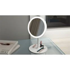 Fancy Bath Outlet LED Table Top Light Up Plastic Mirror In White 7 Fancy Bath Outlet LED Table Top Light Up Plastic Mirror In White -Laural Home Shop aa817c3c03b7521c 5871 w800 h800 b0 p0