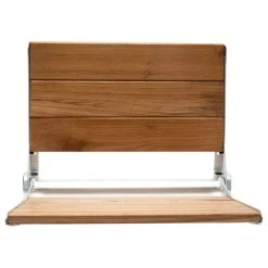 Alfi Trade 17" Folding Teak Wood Shower Seat Bench With Backrest