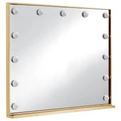 Meridian Furniture Hollywood Mirror, Gold Stainless Steel Frame