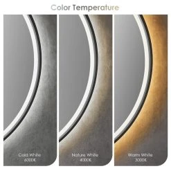 Altair Palme Round Framed Bathroom/Vanity LED Lighted Wall Mirror, Matte Black, 32" -Laural Home Shop aba1a3dc028610d4 8118 w800 h800 b1 p0