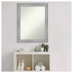 Amanti Art Flair Polished Nickel Non-Beveled Bathroom Wall Mirror - 22 X 28 In. -Laural Home Shop abb1f69502bddde1 6189 w800 h800 b1 p0