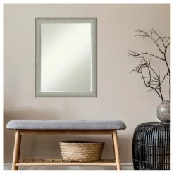Amanti Art Elegant Brushed Pewter Narrow Petite Bevel Bathroom Wall Mirror 21 X 27 In. 16 Amanti Art Elegant Brushed Pewter Narrow Petite Bevel Bathroom Wall Mirror 21 X 27 In. -Laural Home Shop abe1d31803b7912d 7803 w800 h800 b1 p0