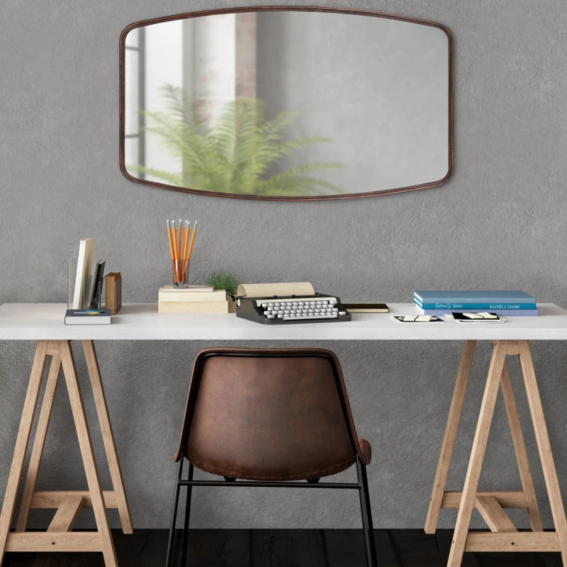 Uniek Caskill Barrel Framed Wall Mirror, Bronze, 20x32 6 Uniek Caskill Barrel Framed Wall Mirror, Bronze, 20x32 - Image 4