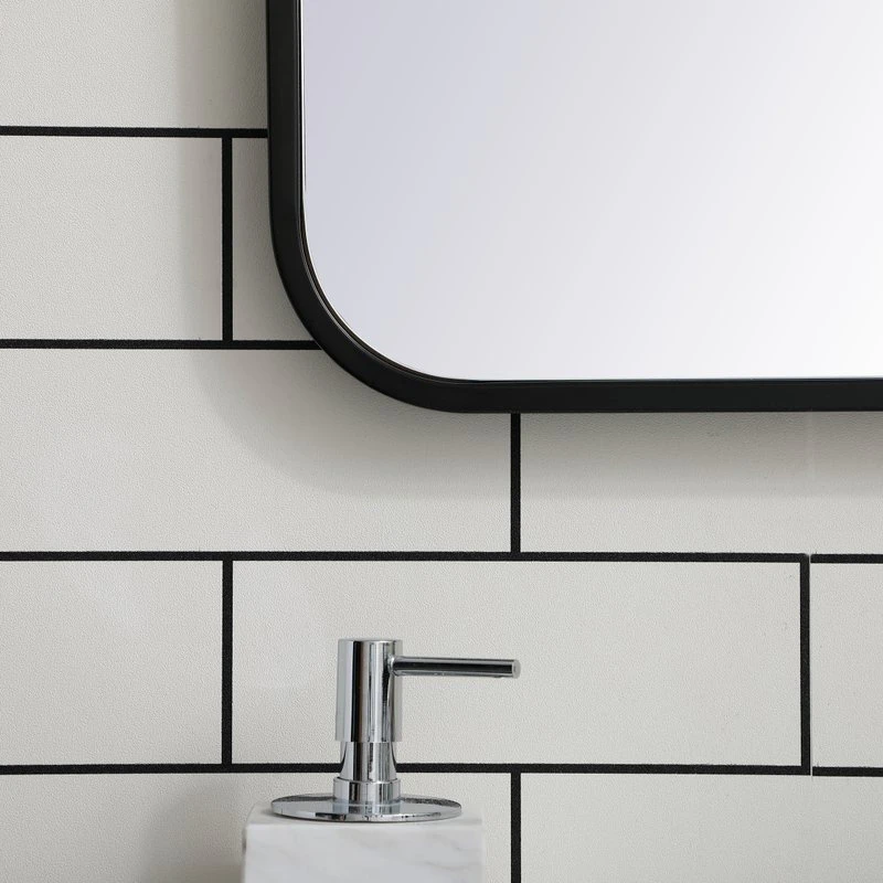 Elegant Furniture & Lighting Ellis Soft Corner Metal Rectangular Mirror, Black, 22"x30" 6 Elegant Furniture & Lighting Ellis Soft Corner Metal Rectangular Mirror, Black, 22"x30" - Image 4