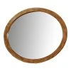 Benjara Lennart 40" Oval Modern Wood Wall Mounted Mirror In Oak