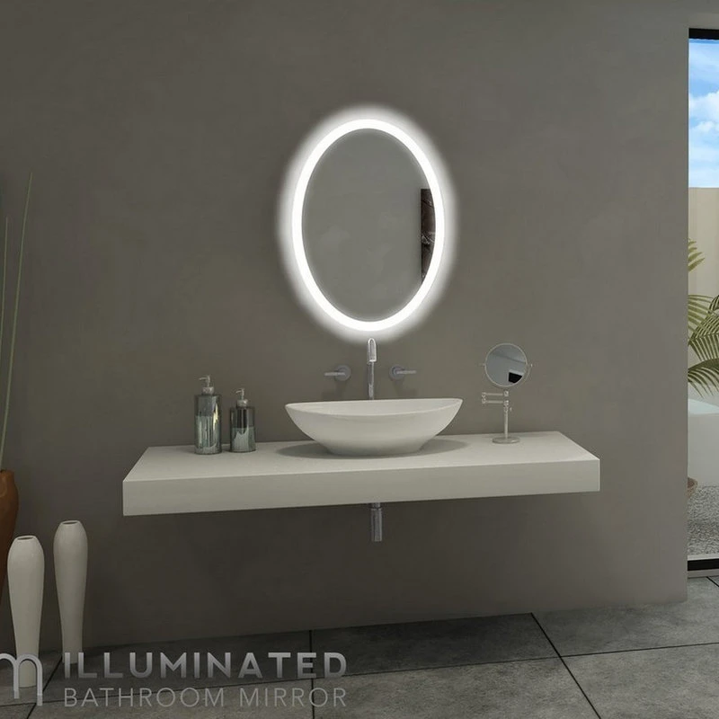 IB MIRROR Dimmable Backlit Bathroom Mirror Oval 20"x28", 6000 K 4 IB MIRROR Dimmable Backlit Bathroom Mirror Oval 20"x28", 6000 K - Image 2