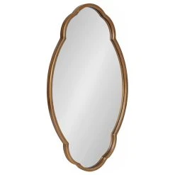 Uniek Magritte Scalloped Oval Wall Mirror, Gold 18x30