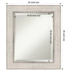 Amanti Art Trellis Silver Beveled Wood Bathroom Wall Mirror - 22 X 26 In. -Laural Home Shop add146bf034463f4 6830 w800 h800 b1 p0