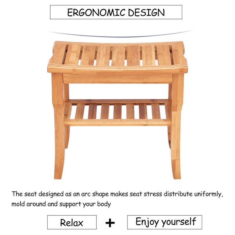 Costway Shower Seat Bench Bathroom Spa Bath Organizer Stool With Storage Shelf 7 Costway Shower Seat Bench Bathroom Spa Bath Organizer Stool With Storage Shelf - Image 5