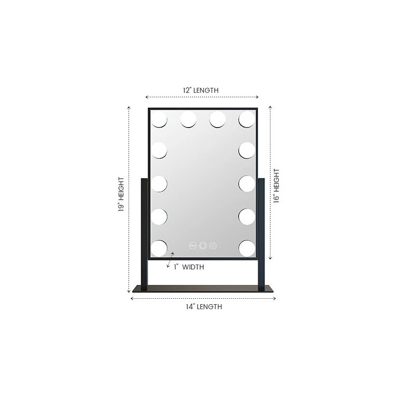 Impressions Vanity Company Hollywood Tri-Tone XL Makeup Mirror, Black 7 Impressions Vanity Company Hollywood Tri-Tone XL Makeup Mirror, Black - Image 5