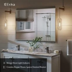 Eviva LLC Eviva Sax Polished Chrome Wall Mirror, 48" -Laural Home Shop ae418b94028cc955 4529 w800 h800 b0 p0