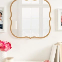Uniek Higby Framed Wall Mirror, Gold, 21"x21" -Laural Home Shop ae71b42e02b08756 5531 w800 h800 b0 p0