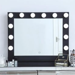 Elegant Furniture & Lighting Elegant Decor Brenda 26" X 32" Plug In LED Vanity Mirror In Black 8 Elegant Furniture & Lighting Elegant Decor Brenda 26" X 32" Plug In LED Vanity Mirror In Black -Laural Home Shop af012a1a03e494d5 9614 w800 h800 b0 p0