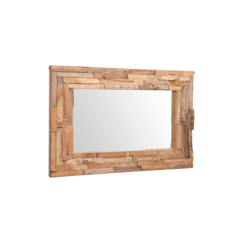Vida XL International B.V. VidaXL Decorative Mirror Handmade Teak 35.4" Rectangular Wall Hall Ornament 4 Vida XL International B.V. VidaXL Decorative Mirror Handmade Teak 35.4" Rectangular Wall Hall Ornament - Image 2