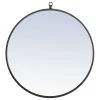 Elegant Furniture & Lighting Elegant Decor Rowan 24" Round Metal Frame Hooked Mirror In Black 2 Elegant Furniture & Lighting Elegant Decor Rowan 24" Round Metal Frame Hooked Mirror In Black -Laural Home Shop af81ffc501e103fe 7537 w800 h800 b1 p0