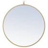 Elegant Furniture & Lighting Elegant Decor Rowan 24" Round Metal Frame Hooked Mirror In Brass -Laural Home Shop afa17e3601e0fd66 7422 w800 h800 b1 p0