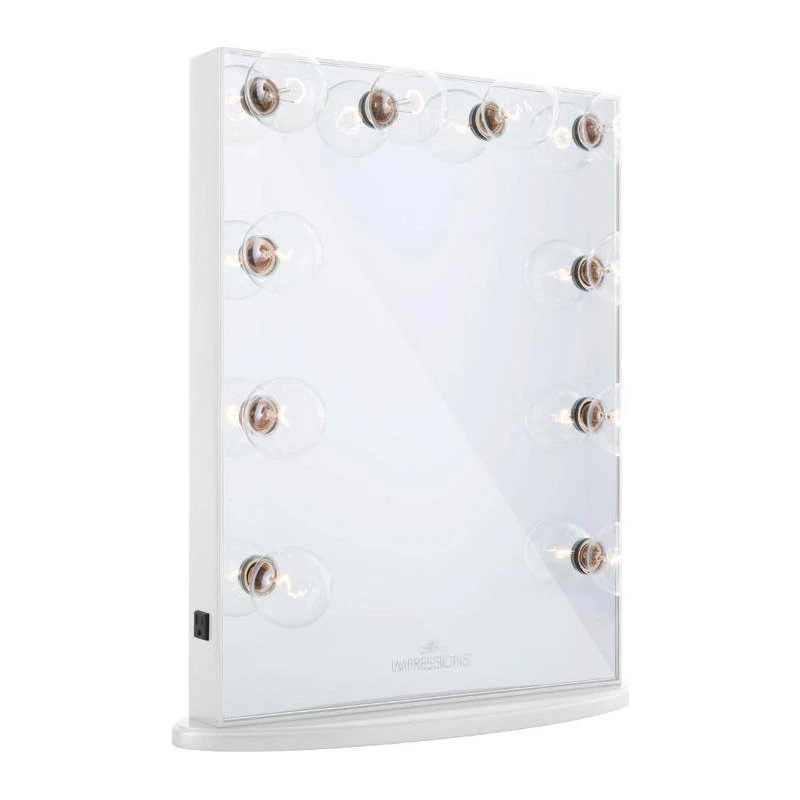 Impressions Vanity Company Hollywood Glow Vanity Mirror, Glossy White, Frosted Led Globe Bulbs 3 Impressions Vanity Company Hollywood Glow Vanity Mirror, Glossy White, Frosted Led Globe Bulbs