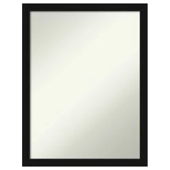 Amanti Art Avon Black Narrow Non-Beveled Bathroom Wall Mirror - 20 X 26 In.