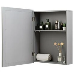 Gymax Mirrored Medicine Cabinet Wall-Mounted Bathroom Storage Organizer W/Shelf -Laural Home Shop b061798001415606 8024 w800 h800 b1 p0