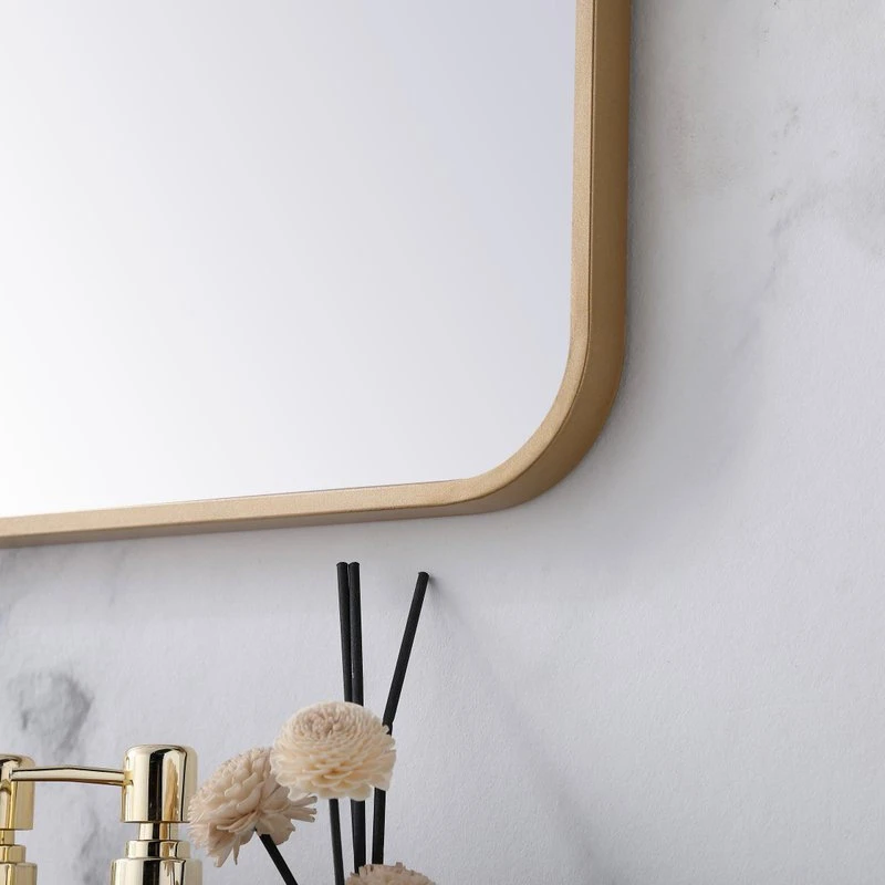 Elegant Furniture & Lighting Ellis Soft Corner Metal Rectangular Mirror, Brass, 22"x40" 7 Elegant Furniture & Lighting Ellis Soft Corner Metal Rectangular Mirror, Brass, 22"x40" - Image 5