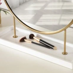 Uniek Maxfield Round Tabletop Mirror, White, 18x22 18 Uniek Maxfield Round Tabletop Mirror, White, 18x22 -Laural Home Shop b121b52f00b637cd 4992 w800 h800 b0 p0