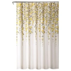Lush Décor Weeping Flower Shower Curtain Yellow/Gray 72x72