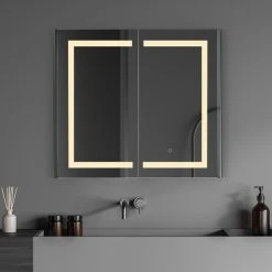 Altair Bojano Frameless Surface-Mount/Recessed LED Lighted Bathroom Medicine Cabinet, 3 27 Altair Bojano Frameless Surface-Mount/Recessed LED Lighted Bathroom Medicine Cabinet, 3 -Laural Home Shop b161ac8c02c4e9f3 8095 w800 h800 b0 p0