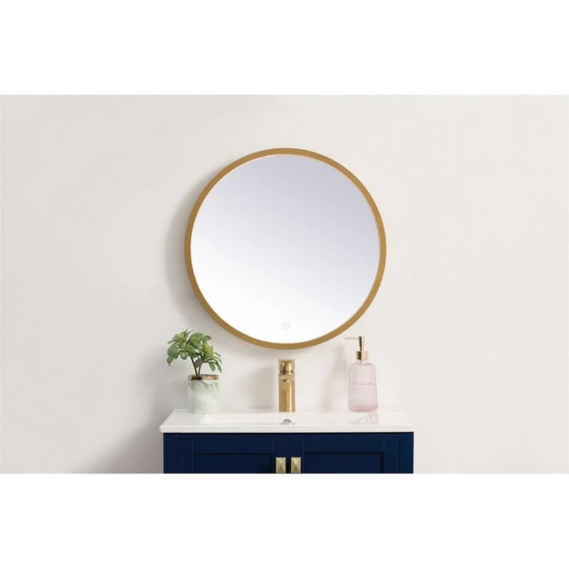 Elegant Furniture & Lighting Elegant Decor Pier 21" LED Mirror With Adjustable Color Temperature In Brass 4 Elegant Furniture & Lighting Elegant Decor Pier 21" LED Mirror With Adjustable Color Temperature In Brass - Image 2