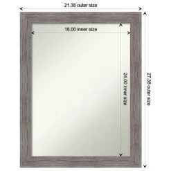 Amanti Art Pinstripe Plank Grey Narrow Non-Beveled Bathroom Wall Mirror - 21.5 X 27.5 In. -Laural Home Shop b1f1cbc902bddde7 6191 w800 h800 b1 p0
