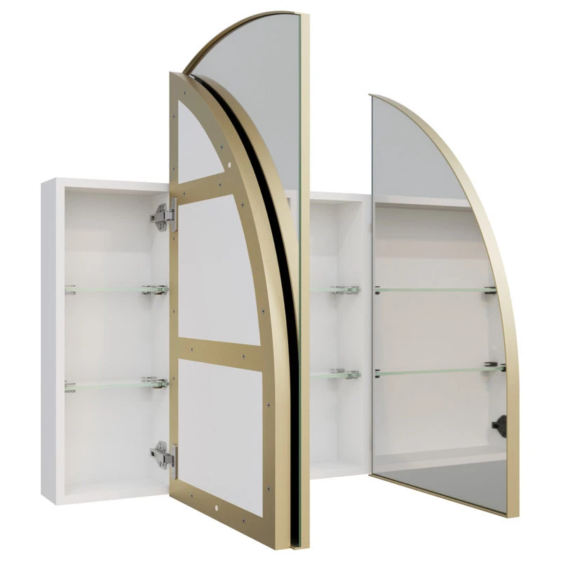 Glass Warehouse Medicine Cabinets, Satin Brass 4 Glass Warehouse Medicine Cabinets, Satin Brass - Image 2