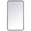 Elegant Furniture & Lighting Elegant Decor Evermore 20x36" Soft Corner Metal Rectangular Mirror In Black