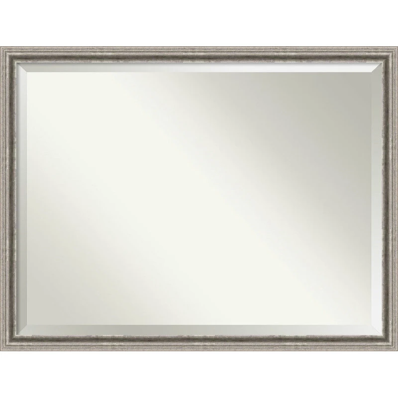 Amanti Art Bel Volto Silver Beveled Wood Bathroom Wall Mirror - 43 X 33 In. 3 Amanti Art Bel Volto Silver Beveled Wood Bathroom Wall Mirror - 43 X 33 In.