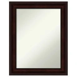 Amanti Art Coffee Bean Brown Non-Beveled Bathroom Wall Mirror - 23 X 29 In.