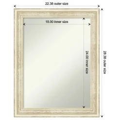 Amanti Art Country White Wash Non-Beveled Wood Bathroom Wall Mirror - 22.5 X 28.5 In. -Laural Home Shop b341e3da02bddddd 6146 w800 h800 b1 p0