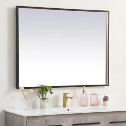 Elegant Furniture & Lighting Modern Black Led Mirror -Laural Home Shop b351da9d02834b32 7544 w800 h800 b0 p0