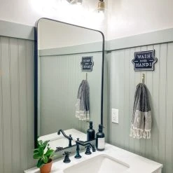 FrameMyMirror Highland Framed Rounded Rectangle Mirror, Black