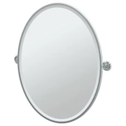 Gatco Fine Bathware Designer II 33" Framed Oval Mirror, Chrome