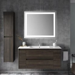 JONATHAN Y Remy Anti-Fog Front/Back-lit Bathroom Vanity Mirror, Touch Control, Height: 36" -Laural Home Shop b401e0db0372a32f 8724 w800 h800 b0 p0