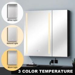 JimsMaison 30" Square Black Aluminum Surface Mount Medicine Cabinet With Mirror -Laural Home Shop b4310b0c0311b5d7 7358 w800 h800 b0 p0