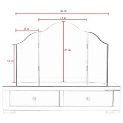 Posh Living Mathew Tri-fold Tabletop Bedroom Vanity Mirror - Frameless 9 Posh Living Mathew Tri-fold Tabletop Bedroom Vanity Mirror - Frameless -Laural Home Shop b43113fc0fe57ccd 5724 w800 h800 b1 p0