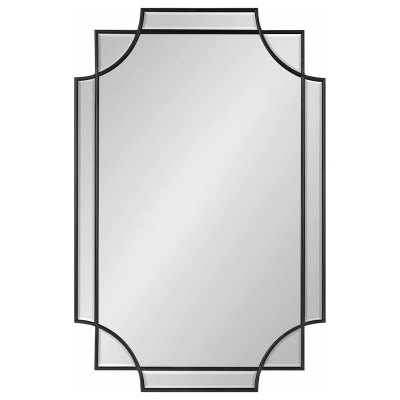 Uniek Minuette Decorative Framed Wall Mirror, Black 24x36 4 Uniek Minuette Decorative Framed Wall Mirror, Black 24x36 - Image 2